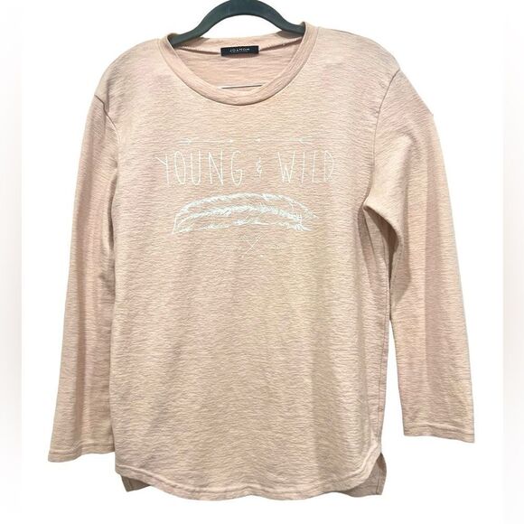 Calvin Klein Women's Long Sleeve Tee - Cream - Picture 1 of 6